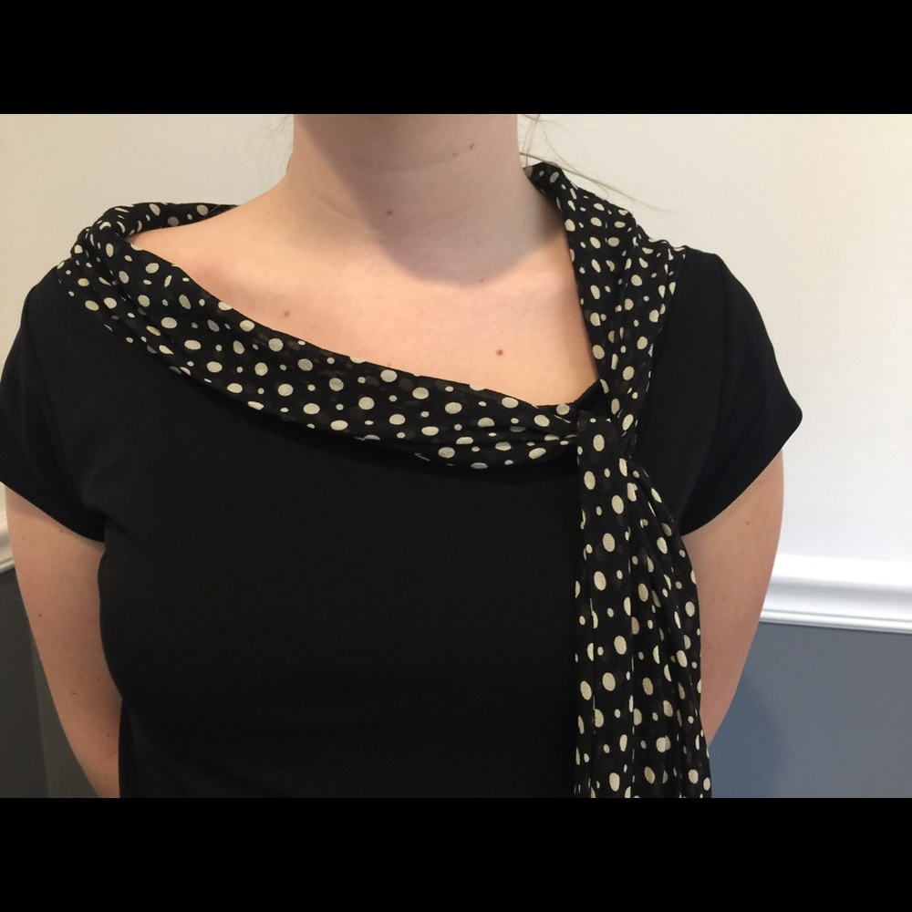 KATE HILL petite crop sleeve black shirt  size PM
